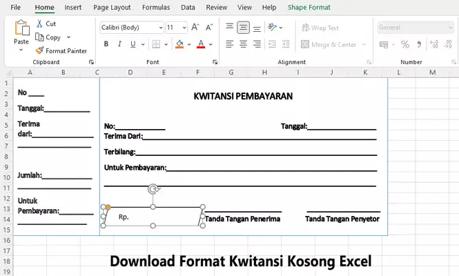 Download Format Kwitansi Kosong Excel
